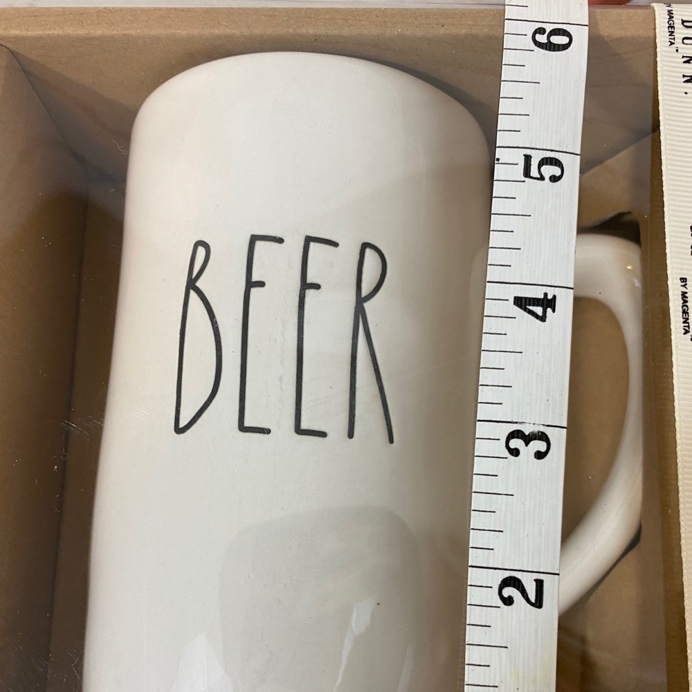 RAE Dunn by Magenta Beer Mug Set Black Letter BEER SUDS new in box - Picture 3 of 5